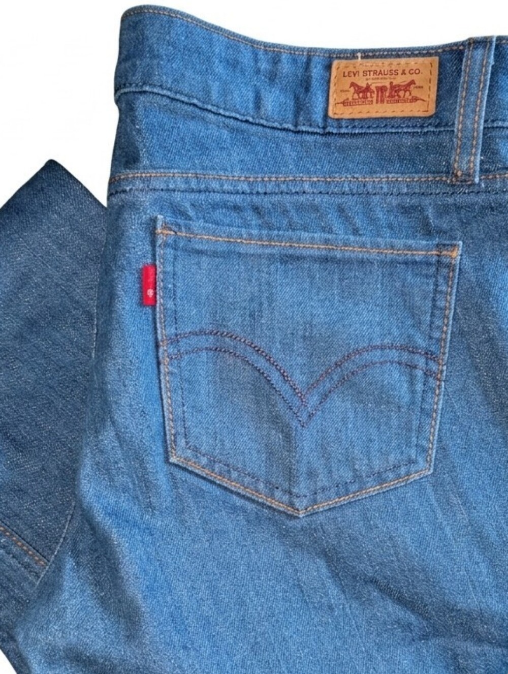 Levi's 524 Too Superlow Straight Leg Jeans Y2K Solid Medium Blue Vintage 2008 7M